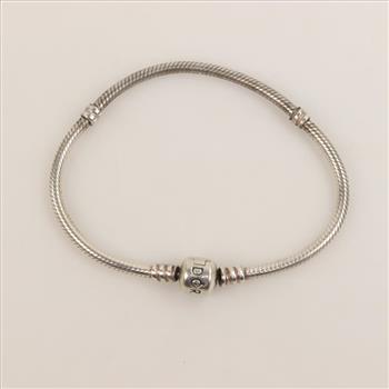 Pandora Sterling Silver Snake Chain Charm Bracelet