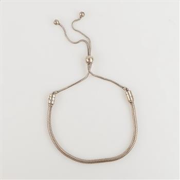 Pandora Sterling Silver Snake Chain Slider Charm Bracelet
