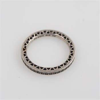 Pandora Sterling Silver Sparkle & Hearts Ring