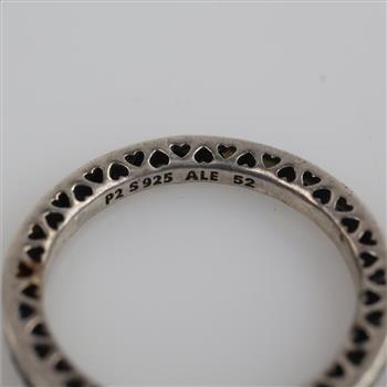 Pandora Sterling Silver Sparkle & Hearts Ring