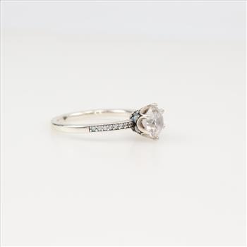 Pandora Sterling Silver Sparkling Crown Solitaire Ring