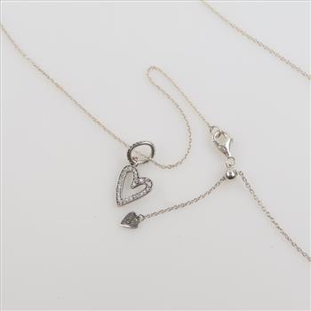 Pandora Sterling Silver Sparkling Freehand Heart Necklace