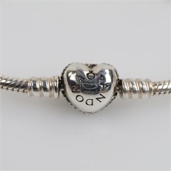 Pandora Sterling Silver Sparkling Heart Bracelet