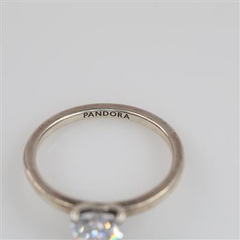 Pandora Sterling Silver Sparkling Heart Solitaire Ring