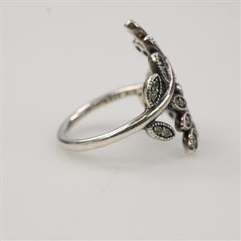 Pandora Sterling Silver Sparkling Leaves Ring