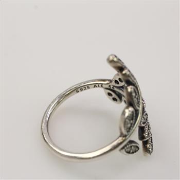 Pandora Sterling Silver Sparkling Leaves Ring