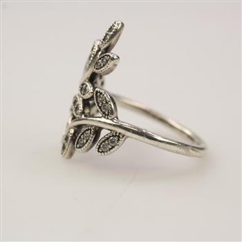 Pandora Sterling Silver Sparkling Leaves Ring