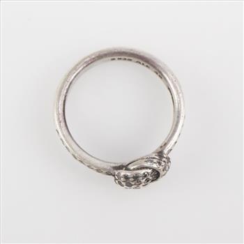 Pandora Sterling Silver Sparkling Love Knot Clear Stone Ring