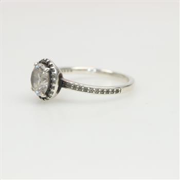Pandora Sterling Silver Sparkling Round Halo Ring