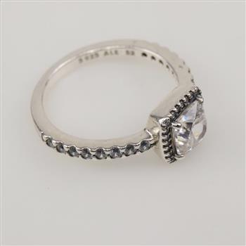 Pandora Sterling Silver Sparkling Square Halo Ring