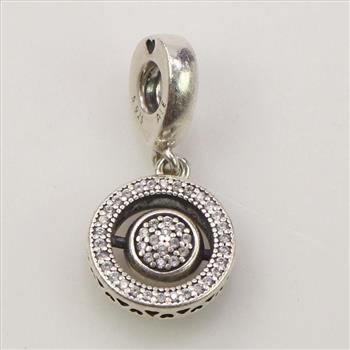 Pandora Sterling Silver Spinning Signature Dangle Charm