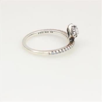 Pandora Sterling Silver Square Sparkle Wishbone Ring
