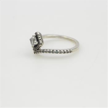 Pandora Sterling Silver Square Sparkle Wishbone Ring