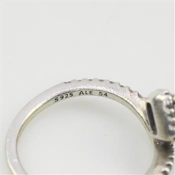 Pandora Sterling Silver Square Sparkle Wishbone Ring