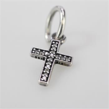 Pandora Sterling Silver Symbol Of Faith Charm Clear Stones 0.67g