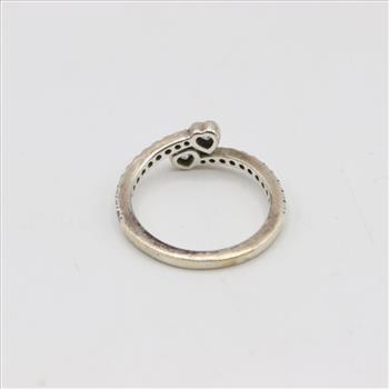 Pandora Sterling Silver Two Sparkling Hearts Ring