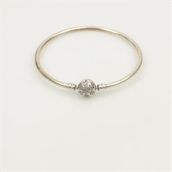 Pandora Sterling Silver Unique As You Are Snowflake Bangle Bracelet