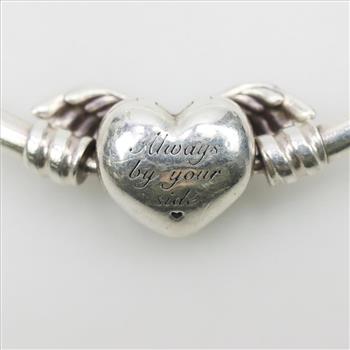 Pandora Sterling Silver Winged Heart Bangle