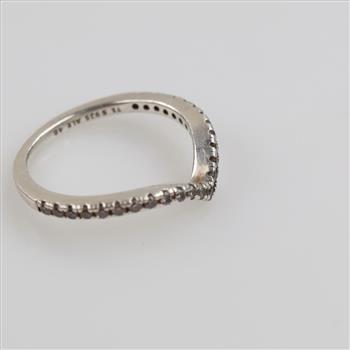 Pandora Sterling Silver Wishbone Sparkling Ring