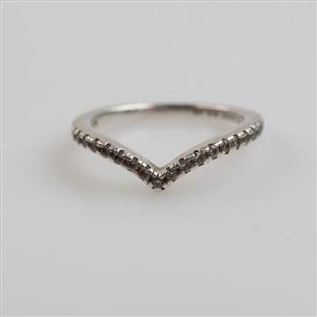 Pandora Sterling Silver Wishbone Sparkling Ring