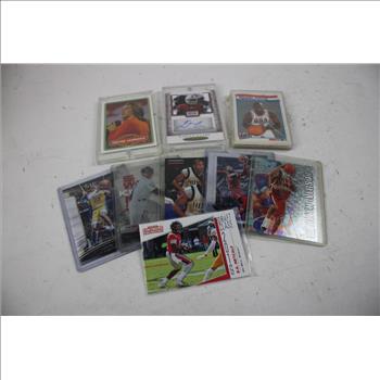 Panini, Topps, Fleer, Score, Sage Basketball, Football, Baseball Trading Cards, 9 Pieces