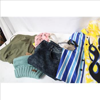 Pants, Button-Up Shirt, Socks, And More Clothing Lot With Backpacks And Laptop Bag