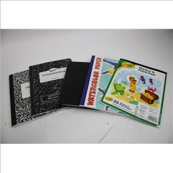 Paper Cutters, Notebooks, Folders, Binders, Tape, Scissors, Bling Stickers, 22 Pieces