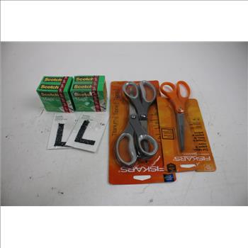 Paper Cutters, Notebooks, Folders, Binders, Tape, Scissors, Bling Stickers, 22 Pieces