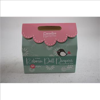 Paradise Galleries Reborn Doll Diapers, 12 Piece Set