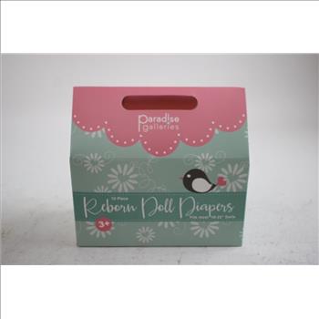 Paradise Galleries Reborn Doll Diapers, 12 Piece Set