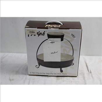 Parini, 2 Tier Chip & Dip Serving Set With Rack