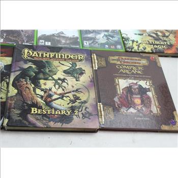Pathfinder RPG Game Books, Xbox 360 Games, & Dungeon And Dragons Game Guide; 5+ Pieces