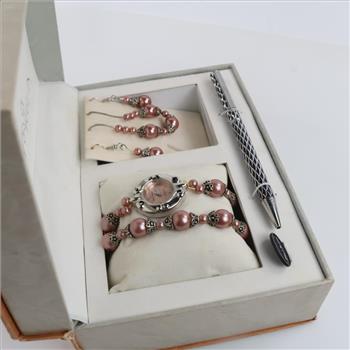 Paul Jardin Mixed Jewelry, Watch And Pen Set, 5 Pieces