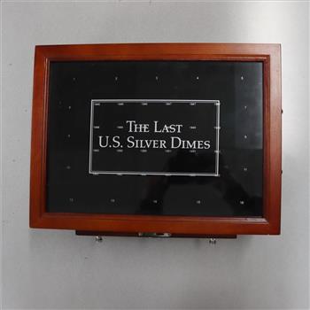 PCS Stamps And Coins The Last US Silver Dimes Wooden Display Case