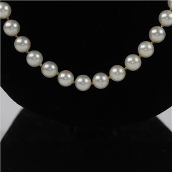 Pearl And 14kt Gold Clasp Necklace