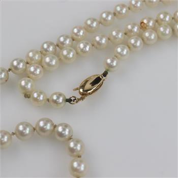 Pearl And 14kt Gold Clasp Necklace