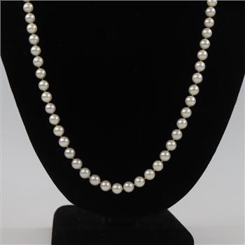Pearl And 14kt Gold Clasp Necklace