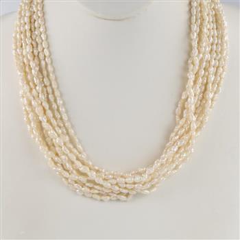 Pearl Multistrand 14kt Gold Plated Necklace