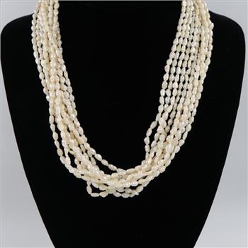 Pearl Multistrand 14kt Gold Plated Necklace