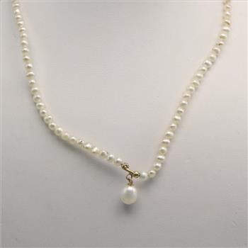 Pearl Necklace 14kt Gold Clasp