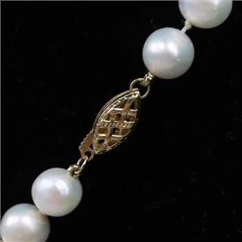 Pearl Necklace 14kt Gold Clasp