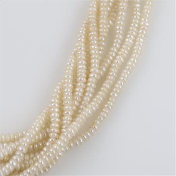 Pearl Necklace And Bracelet With 14kt GF Clasps, 2 Pieces