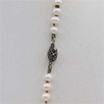 Pearl Necklace Sterling Silver Clasp