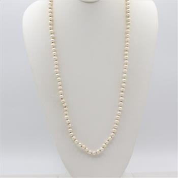Pearl Necklace Sterling Silver Clasp
