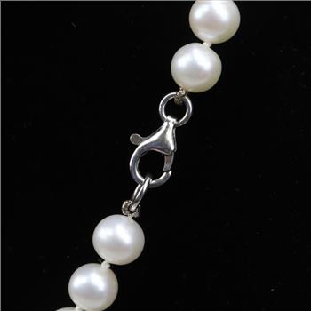 Pearl Necklace Sterling Silver Clasp