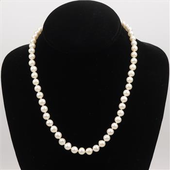 Pearl Necklace Sterling Silver Clasp