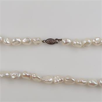 Pearl Necklace Sterling Silver Clasp