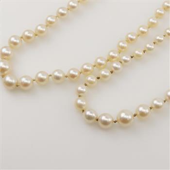 Pearl Necklace Sterling Silver Clasp