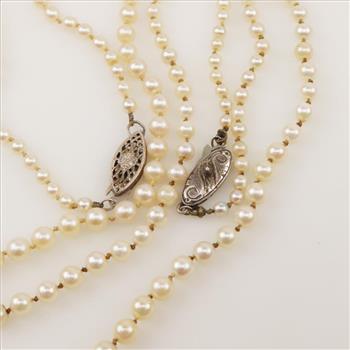 Pearl Necklace Sterling Silver Clasp