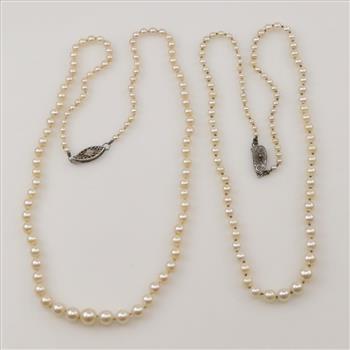 Pearl Necklace Sterling Silver Clasp